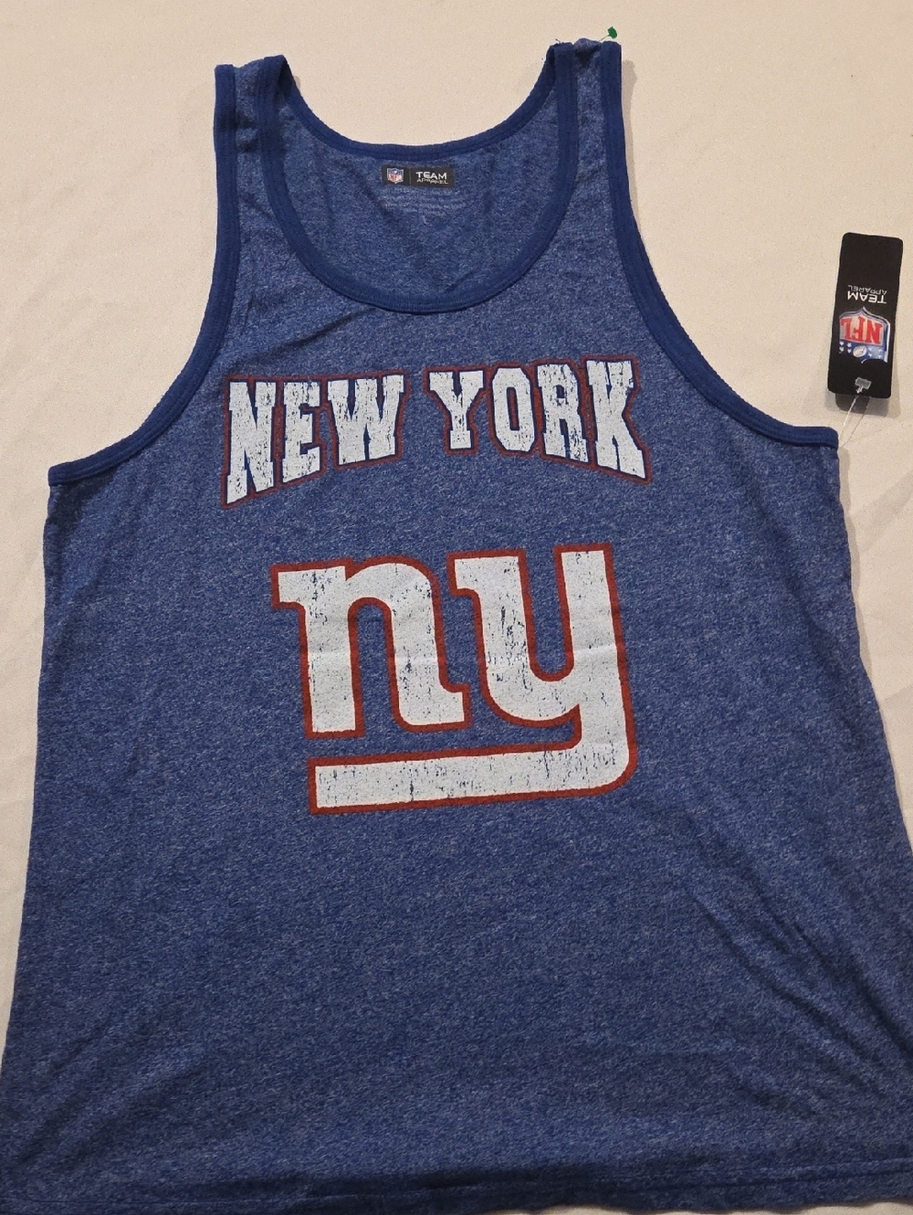 NFL New York Giants Blue Muscle Tank with White and Red Logo